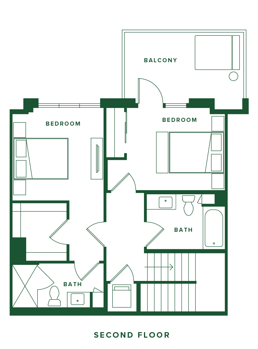 floorplan second floor drawing for unit 120